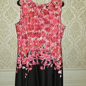 Pink and black floral dress